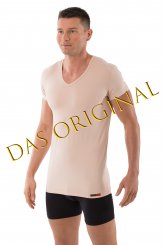 Laser cut invisible seamless tank top undershirt stretch cotton beige
