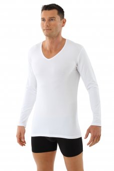 ALBERT KREUZ | Men's long sleeve undershirt with v-neck organic stretch ...
