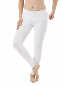 Couver Women's Cotton Spandex Basic Leggings Pants, White L, 1 Count, 1  Pack 