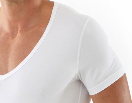 Men's undershirt Hamburg deep v-neck stretch cotton white