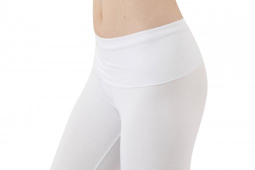 ALBERT KREUZ  Women's yoga leggings organic stretch cotton white