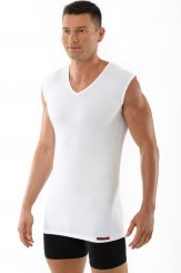 ALBERT KREUZ  Men's undershirt Hamburg deep v-neck stretch cotton white
