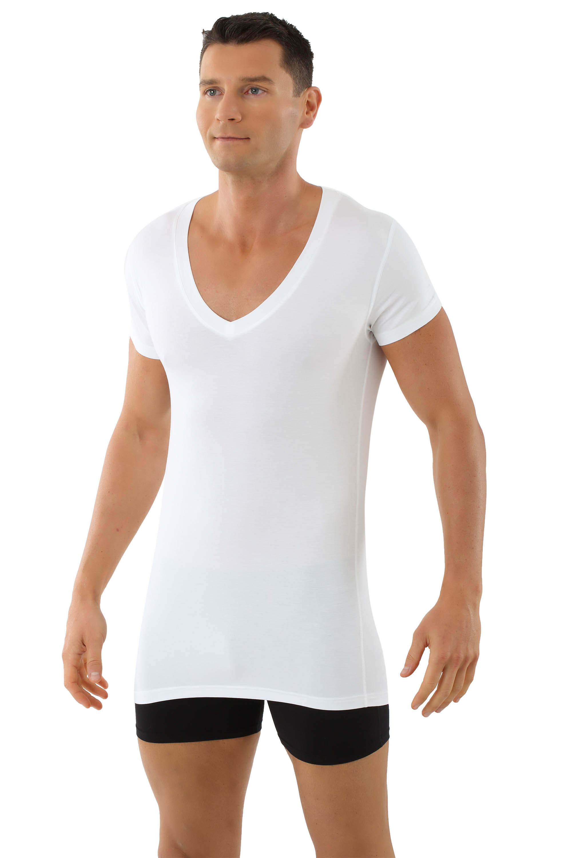 HOM Tencel Soft V-Neck Men's T-Shirt, White