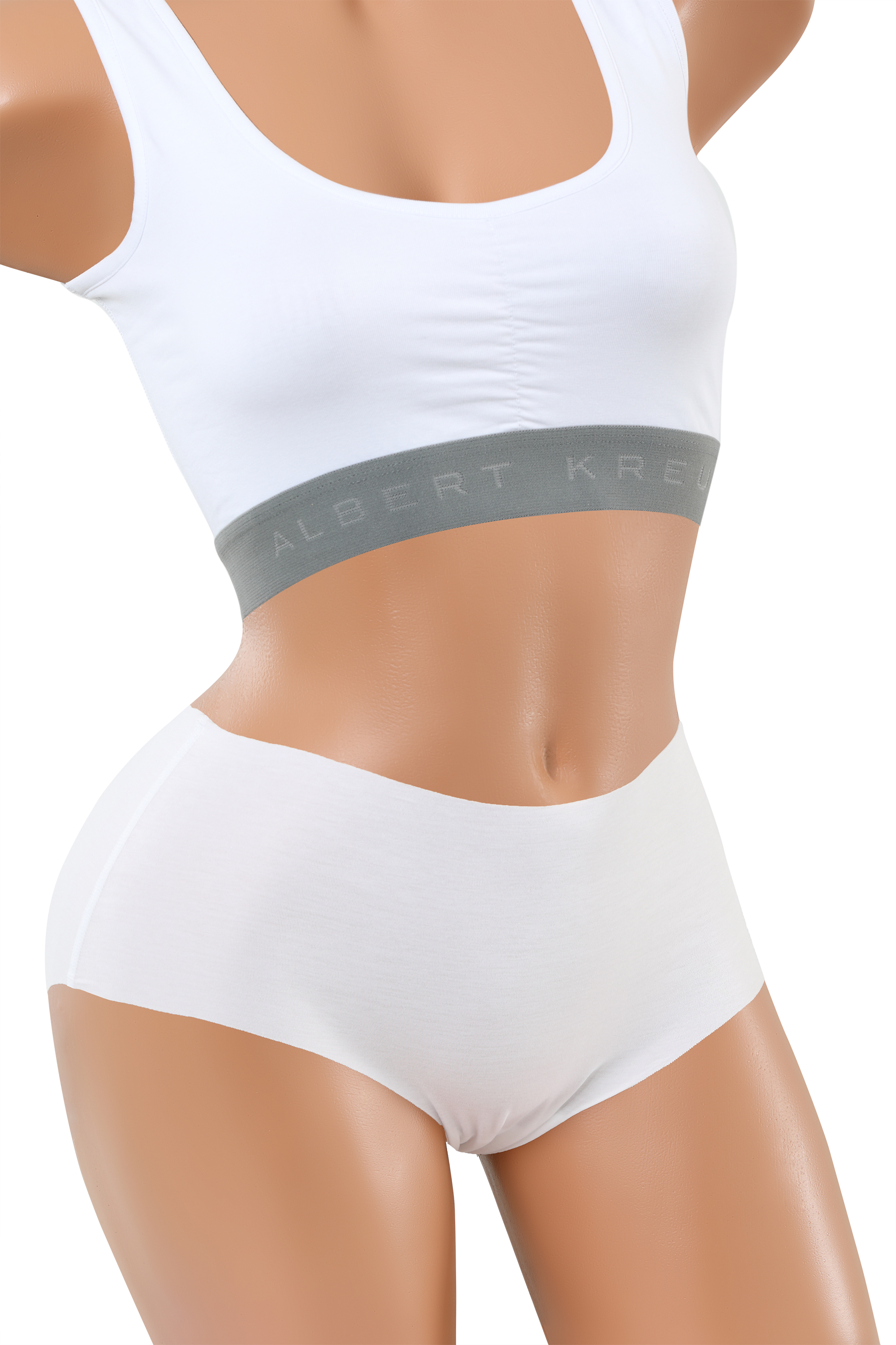ALBERT KREUZ  3-Pack Laser cut seamless mid-rise panty briefs stretch  cotton white