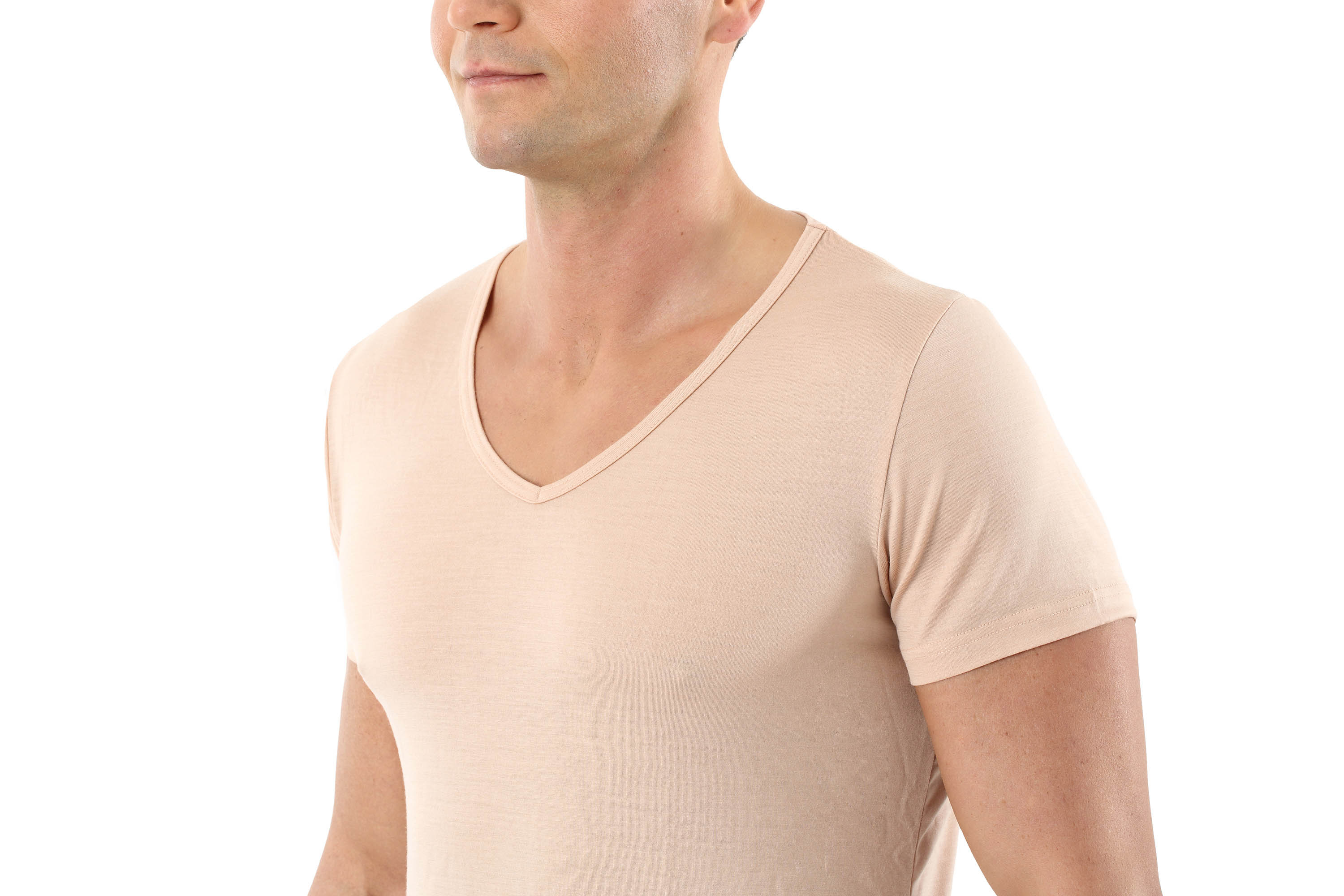 ALBERT KREUZ Men's undershirt merino wool invisible short sleeves v