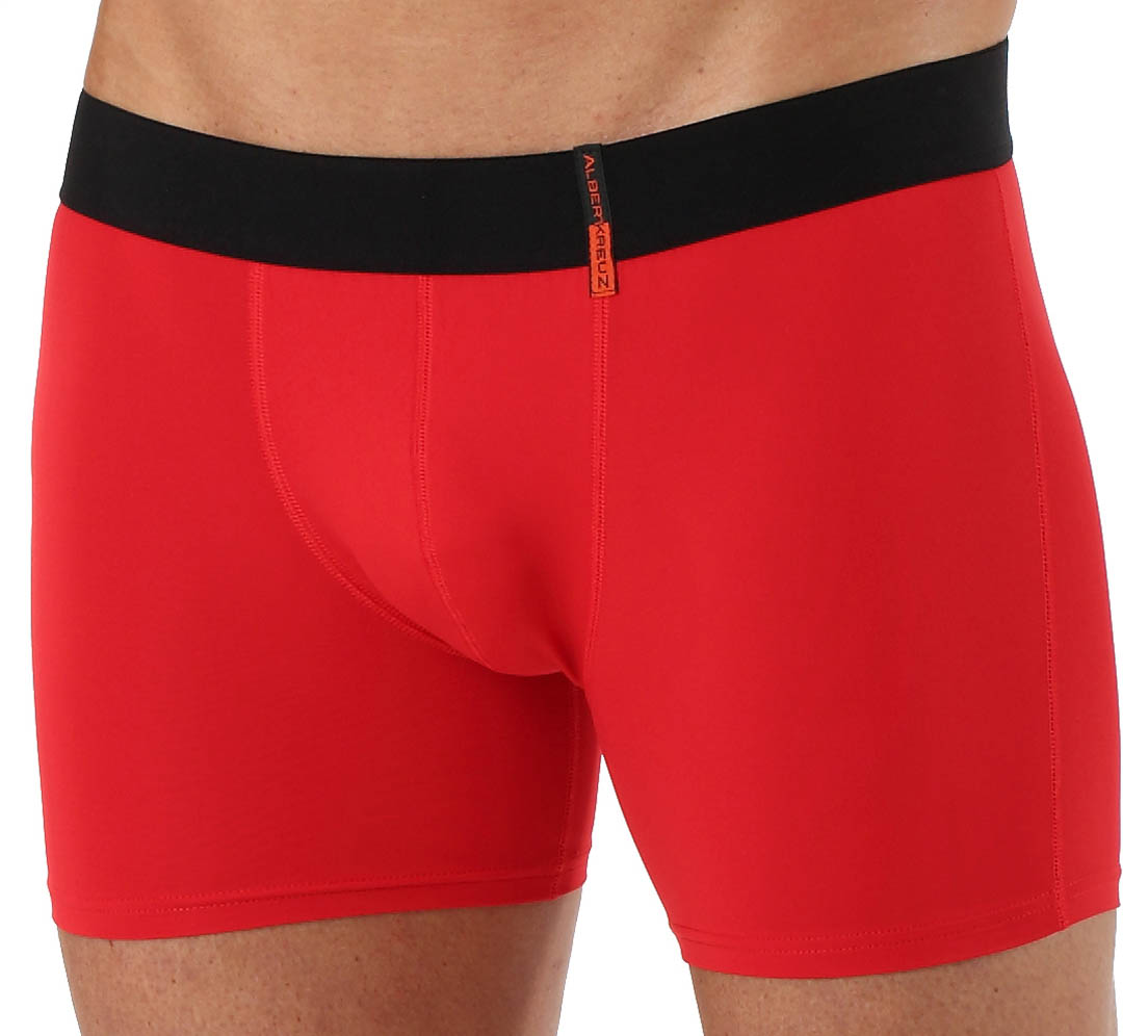 Albert Kreuz Mens Boxer Briefs Microfiber Red 0036